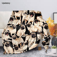 Upetstory Colorful Pug Dog Print Cute Fleece Throw Blankets Soft Warm Couch/Sofa/Bed Cover Bedspread for Adults Kids Thin Quilt 2024 - buy cheap