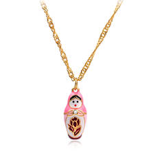 Cute Enamel Baby With Rose Flower Doll Pendent Necklace Gift For Friends 2024 - buy cheap