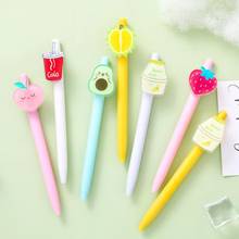 Sharkbang Cute Fruit Milk Press Ballpoint Pen Black Ball Pen Monocerus Writing Pen School Stationery Kids Birthday Gift 2024 - buy cheap