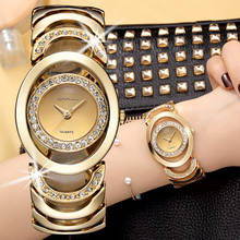 CRRJU фирменные роскошные женские часы с браслетом, наручные часы Rosegold, подарок для женщин, часы оригинального дизайна 2024 - купить недорого