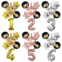 6Pcs 30inch Number Foil Balloons 1 2 3 4 5 6 7 Years Old Kid Boys Girls Crown Happy Birthday Balloon Baby Shower Decor Supplies 2024 - buy cheap