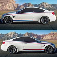 For-BMW M Sport F20 F30 F10 F23 F45 F34 F80 E90 E82 F32 F82Tricolor Stripes PERFORMANCE Car Waist Lines Sticker Door Side Decal 2024 - buy cheap