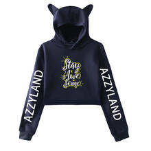 Wawni azzyland gato orelha hoodie menina casual impressão de algodão com capuz moletom streetwear acessórios cosplay com capuz feminino topos 2021 2024 - compre barato