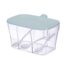 3-Grid Plastic Food Seasoning Container Kitchen Spice Boxes Jar Transparent Salt Sugar Seasoning Condiment Bean Storage Box 2024 - buy cheap