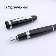 Jinhao 159 presente de metal 1.0mm, caneta tinteiro com caligrafia preta 2024 - compre barato