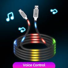 ANMONE Luminous Voice Control USB Cable Type C Micro USB Phone Charger Cable Lighting Car Charger Cable Telephone Accessories 2024 - купить недорого