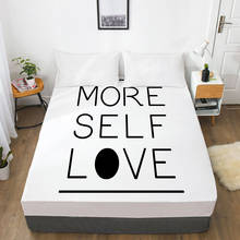 Lençol de cama com letras brancas 3d, colchão com faixa elástica, 200x200 200x220, tamanho/design personalizado 2024 - compre barato