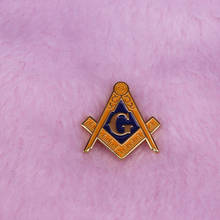 Masonic symbol lapel pin compass and square in gold tone Freemason gift 2024 - buy cheap