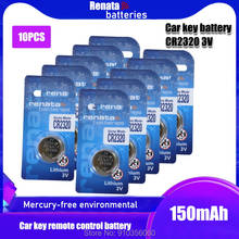 10 шт./лот RENATA оригинальный cr2320 кнопочный элемент батареи 3 в монета литиевая батарея для часов пульт дистанционного управления калькулятор cr2320 2024 - купить недорого