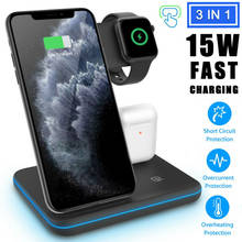 3 in 1 Qi Wireless Charger Charging Station Stand Dock For iPhone 11 Pro Max/XR 2024 - buy cheap