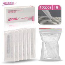 ATOMUS 100Pcs 1R Needles And 100pcs 1R Tips For Permanent Makeup Good Quality Traditional Tattoo Needles Independent Package 2024 - buy cheap