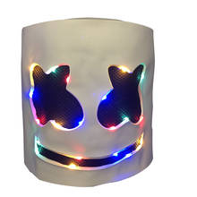 Marshmallow cos electric syllable DJ Marshmello with the same head-set Halloween live performance mask halloween cosplay LEDmask 2024 - buy cheap