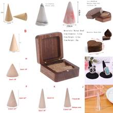 1PCS Jewelry Display Stand Organizer Vintage Natural Wood Finger Cone Ring Holder Storage Rack Showcase For Exhibit 2024 - buy cheap
