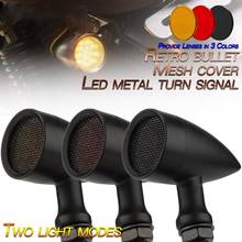 10mm Motorcycle Retro LED Turn Signal Brake Light Mesh Lens for Chopper Bobber Yamaha Honda Kawasaki 2024 - buy cheap
