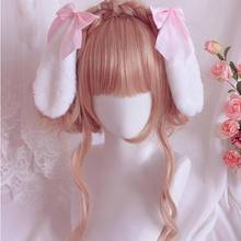 Lolita Hair Accessories Women Hair Clips Plush Bunny Hair Bands for Girls Ribbon Bows 2024 - buy cheap