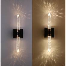 Luminária led longa de cristal para parede, 1 a 3 peças, lâmpada led de bolha para sala de estar, quarto, acessório de parede, espelho de banheiro 2024 - compre barato