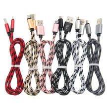 50pcs/lot Nylon Braided Fabric Micro USB Cable 1M 3FT 2A USB Charging Cable For Samsung Galaxy S7 Edge S6 Edge LG Cell phones 2024 - buy cheap