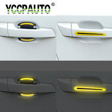 YCCPAUTO-pegatina reflectante para coche, cinta antiarañazos de fibra de carbono para puerta, mango automático, tiras reflectantes, pegatinas de advertencia, 4 Uds. 2024 - compra barato