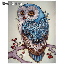 EverShine-pintura con diamantes de imitación, decoración con diseño de búho bordado con diamantes de imitación cuadrados 2024 - compra barato