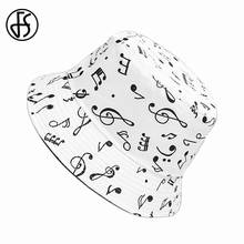 FS 2021 Summer Stylish Musical Note Pattern Street Hip Hop Caps Double-sided Fisherman Hat For Women Men Bucket Hat Bob Femme 2024 - buy cheap