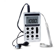 Radio Digital Mini Radio AM/FM portátil con auriculares y batería recargable para caminar 2024 - compra barato