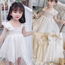 Vestido de encaje de algodón para niñas, ropa de fiesta de Princesa con tutú, para cumpleaños y bodas 2024 - compra barato