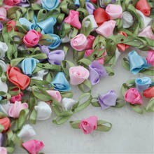 60pc Fancy Ribbon Flowers Bow Rose Appliques Wedding Sewing A213 2024 - buy cheap