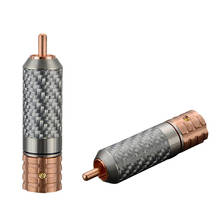 4PCS Viborg VR108 Pure Copper Carbon Fiber screws locking RCA  plug connector for Hifi audio RCA cable 2024 - buy cheap