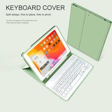 Teclado bluetooth portátil sem fio + capa magnética para couro pu, para ipad 10.2 2019, proteção para tablet com teclado 2024 - compre barato