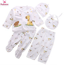 Super Value 5 Pieces Newborn Unisex Baby Boy Girl Clothes Set Animal Print Underwear Shirt and Pants Baby Clothing 0-3M 2024 - buy cheap