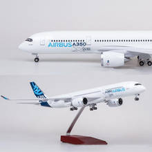 Modelo de avión Airbus A350 XWB, 47CM, 1/142, luz LED con rueda base, Avión de resina plástica fundido a presión para colección 2024 - compra barato