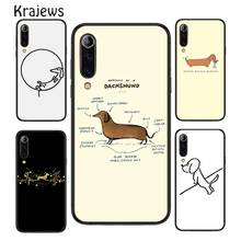 Krajews Cartoon Dachshund Sausage Dog Phone Case For Huawei P10 P20 P30 P40 Mate 10 20 30 40 Pro Lite P Smart 2019 2020 Z Shell 2024 - buy cheap