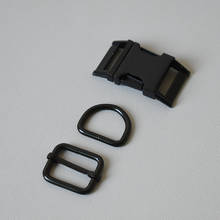 10 Set Metal Buckle Adjust Buckle (Metal Buckle+Adjust Buckle+D Ring/Set) Manufacturer Zinc Alloy 25mm Black High Quality Plated 2024 - buy cheap