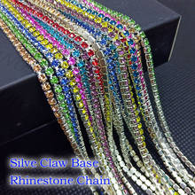 Cadena de plata SS6 con diamantes de imitación, cadena de copa de 3 yardas, colores mezclados, cadenas de cristal para bolsas de ropa, accesorios de bricolaje para uñas 2024 - compra barato