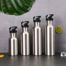 Stainless Steel Sports Water Bottle with Drinking Straw lids Cap Vacuum Flask Single Wall Hot Cold Water Bottle 500/750/1000ml 2024 - buy cheap