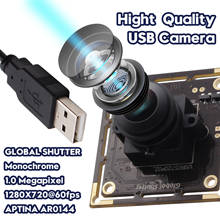 720p fisheye global do obturador módulo de câmera usb mjpeg 60fps 1280*720 aptina ar0144 webcam para mac linux android windows 2024 - compre barato