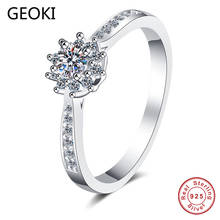 Geoki Passed Diamond Test 0.2 CT D Color VVS1 Perfect Cut Snowflake Moissanite Ring 925 Sterling Silver Party Rings Fine Jewelry 2024 - buy cheap