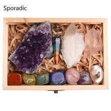 11pcs Natural Amethyst Cluster Quartz Crystal Mineral Specimen Healing Stones Rough Ore Seven chakras therapy stone wooden gift 2024 - buy cheap