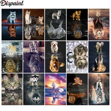 Dispaint Full Drill Diamond Painting "Animal cat dog lion" DIY Picture Of Rhinestone 5D Diamond Embroidery Cross Stitch Decor 2024 - buy cheap