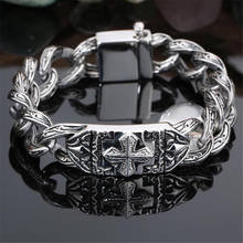 Fashion trend retro bracelet cross pattern titanium steel men's bracelet 2024 - buy cheap