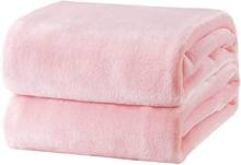 Hot Home textile flannel Blanket pink super warm soft blankets throw on Sofa/Bed/Plane Travel patchwork solid Bedspread35 2024 - buy cheap