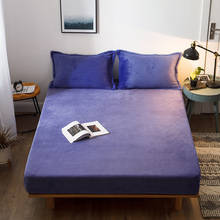 Colchão de cama de flanela colorido estilo europeu, capa de cama 1.8m 2m com alta elasticidade, alto elástico 2024 - compre barato