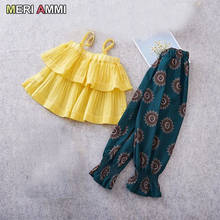 MERI AMMI-Conjunto de ropa para bebé y niña, conjunto de tutú sin mangas con lazo y pantalones florales, para niños de 2 a 7 años 2024 - compra barato