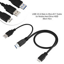 Супер скорость USB 3,0 тип A Micro B USB3.0 Синхронизация данных 0,5 м кабель Шнур для внешнего жесткого диска HDD samsung S5 Micro-B данных 2024 - купить недорого