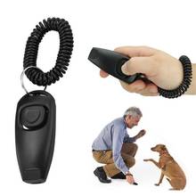 2 in 1 Dog Pet Puppy Cat Training Clicker Whistle Click Trainer Obedience Black 2024 - buy cheap