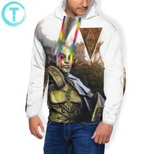 Morrowind moletom com capuz masculino, camisola cinza com capuz xxg de comprimento longo casual de poliéster, moletom de inverno 2024 - compre barato