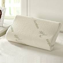 Almohada de cama de espuma viscoelástica de fibra de bambú, protección para el cuello, almohada de maternidad con forma de rebote lento para dormir, almohadas ortopédicas 2024 - compra barato