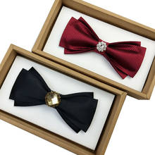 Men's Bowtie Desiger Brand Luxury Diamond Bow tie Male Fashion Casual Party Wedding Butterfly Ties With Gift Box  AB1008 2024 - buy cheap