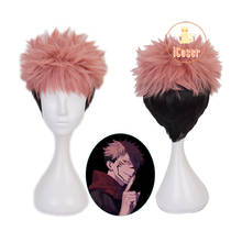 Yuji Itadori Cosplay Wig Anime Jujutsu Kaisen Black Pink Spiky Hair Heat Resistant Synthetic Hair with Wig Cap Men Party Wig 2024 - buy cheap