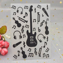 Music Guitar Pattern 3D Embossing Folders for DIY Scrapbooking Paper Card Making Craft Plastic Embossing Template Stencil 2024 - buy cheap